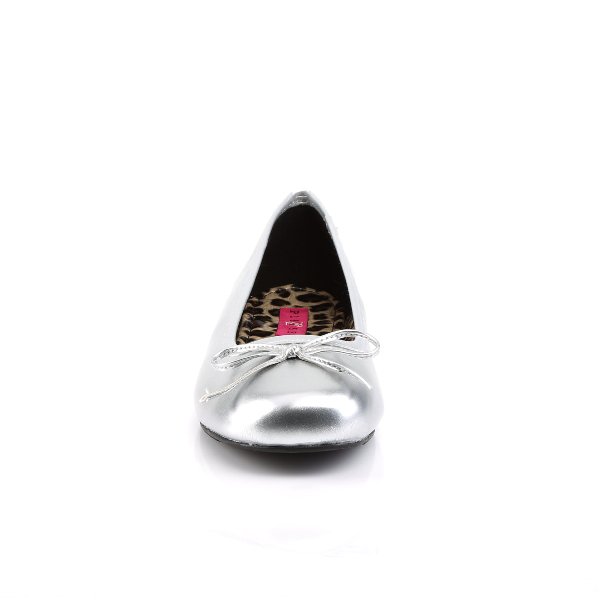 pleaser pink label fetish shoes no platforms anna 01 silver met faux leather