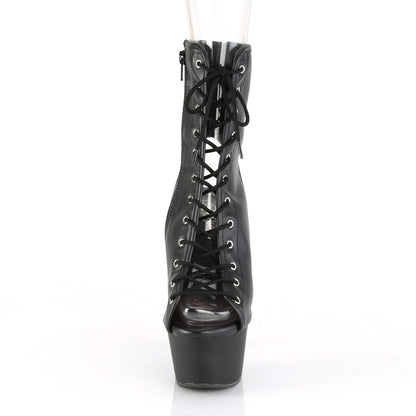 ASPIRE-1016 Pleasers 6 Inch Heel Black Fetish Ankle Boots-Pleaser- Sexy Shoes Alternative Footwear