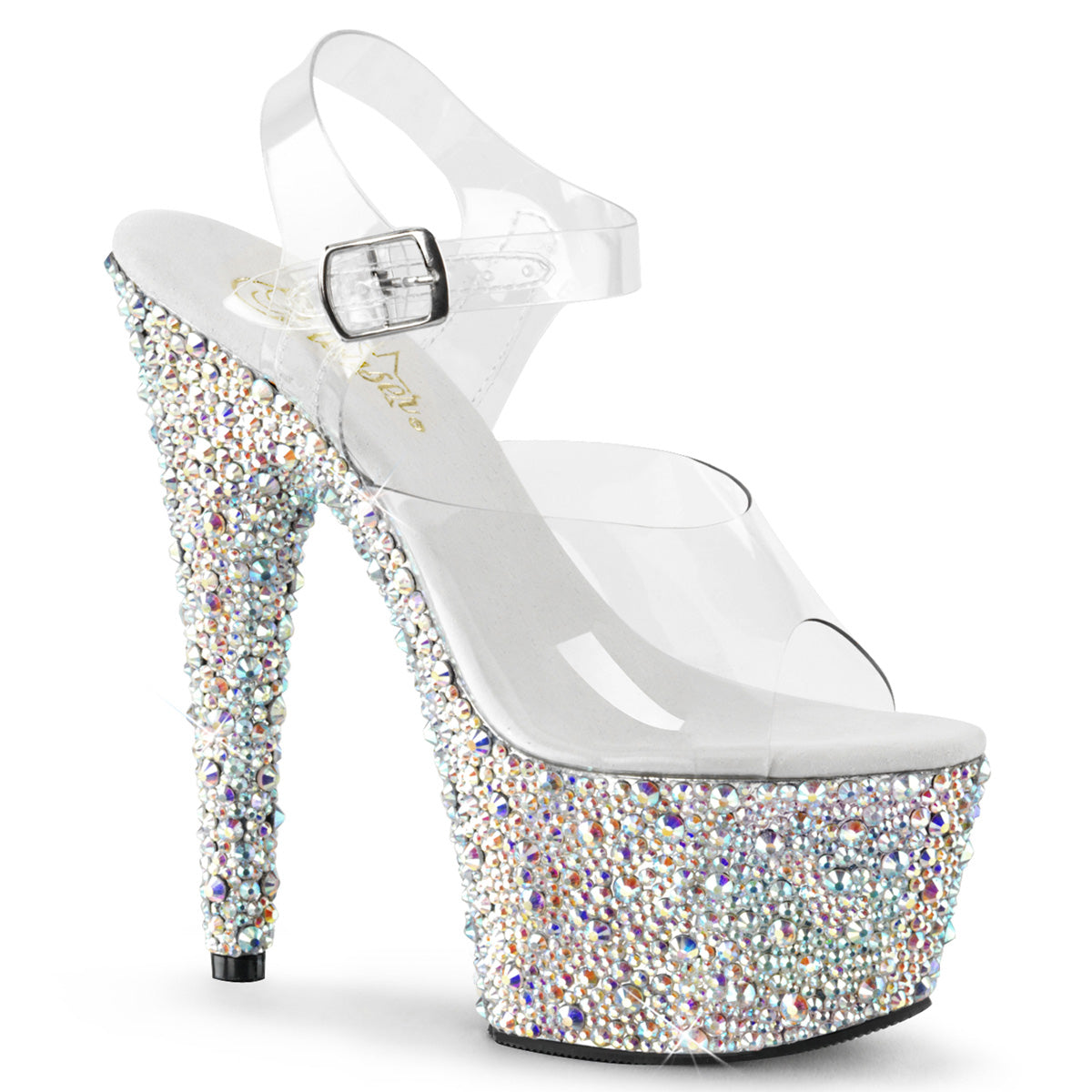 Transparent Bling 7 Inch Statement Style Platform Shoes - Pleaser BEJEWELED-708MS