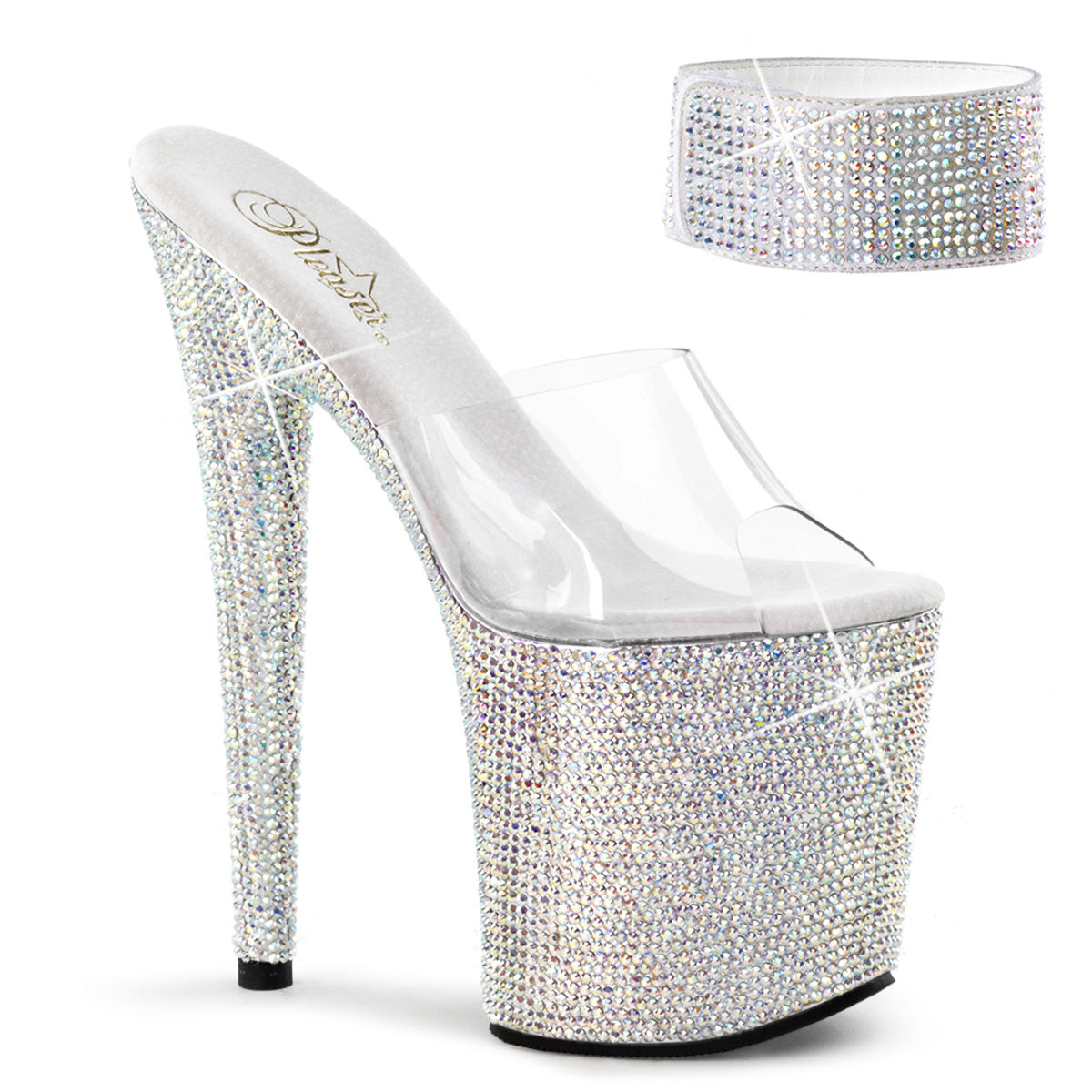Transparent Bling 8 Inch Elegant Dance Platform Heels - Pleaser BEJEWELED-812RS