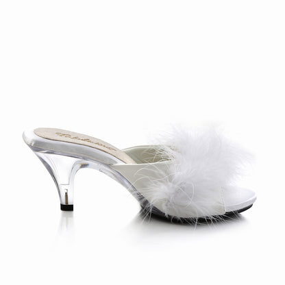 BELLE-301F Fabulicious 3 Inch Heel White Faux Fur Sexy Shoes-Fabulicious- Sexy Shoes Fetish Heels