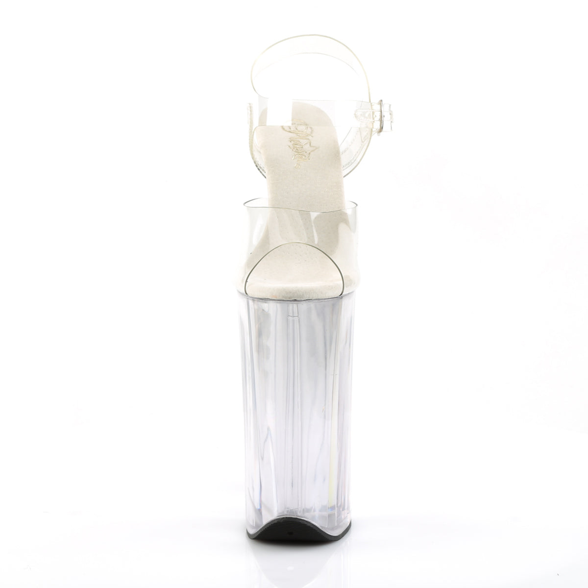 beyond 008 pleaser sexy shoes 10 inch heel 6 1 4 inch platforms ankle strap sandals clear