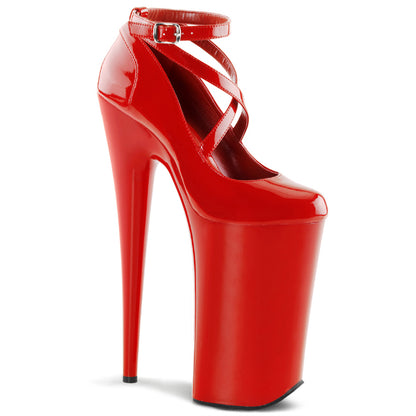 BEYOND-087 Pleasers Sexy 10" Heel Red Stripper Platforms High Heels
