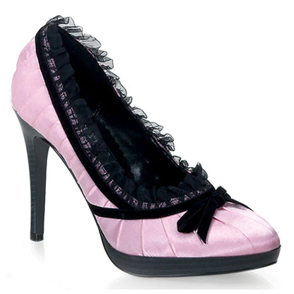 BLISS-38 Pin Up 4 Inch Heel Pink-Black Satin Burlesque Shoes