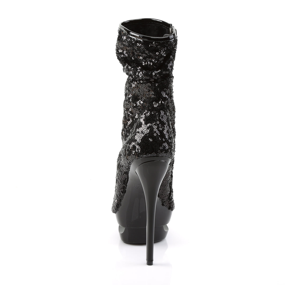 BLONDIE-R-1008 Sexy 6 Inch Black Sequin Pole Dancer Platform-Pleaser- Sexy Shoes Fetish Footwear