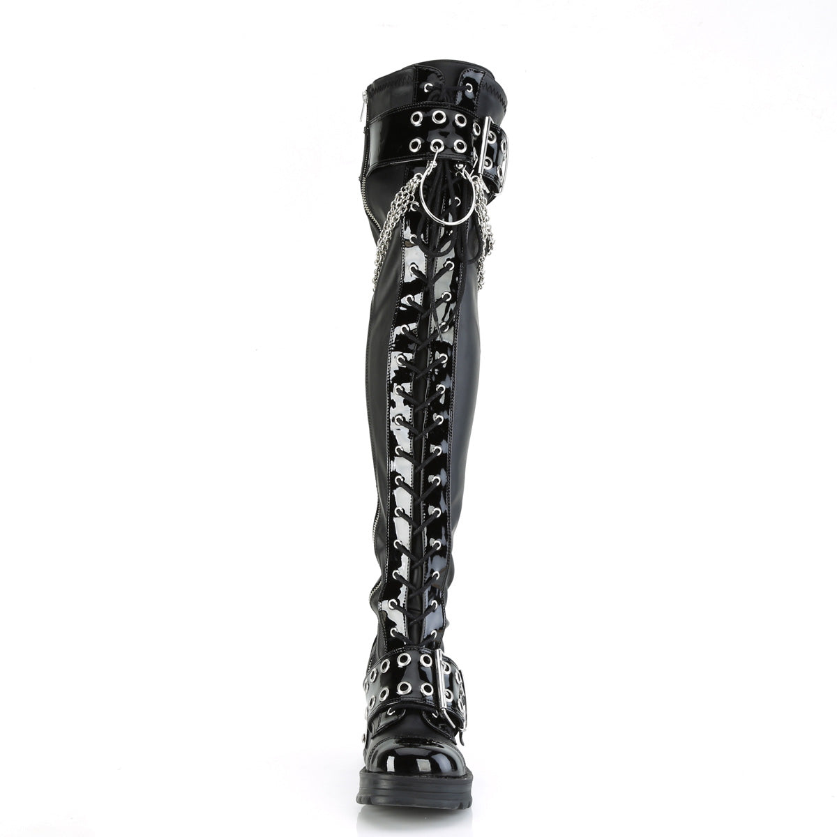 BRATTY-304 Demoniacult Alternative Footwear Lace Up Over-the-Knee Boots