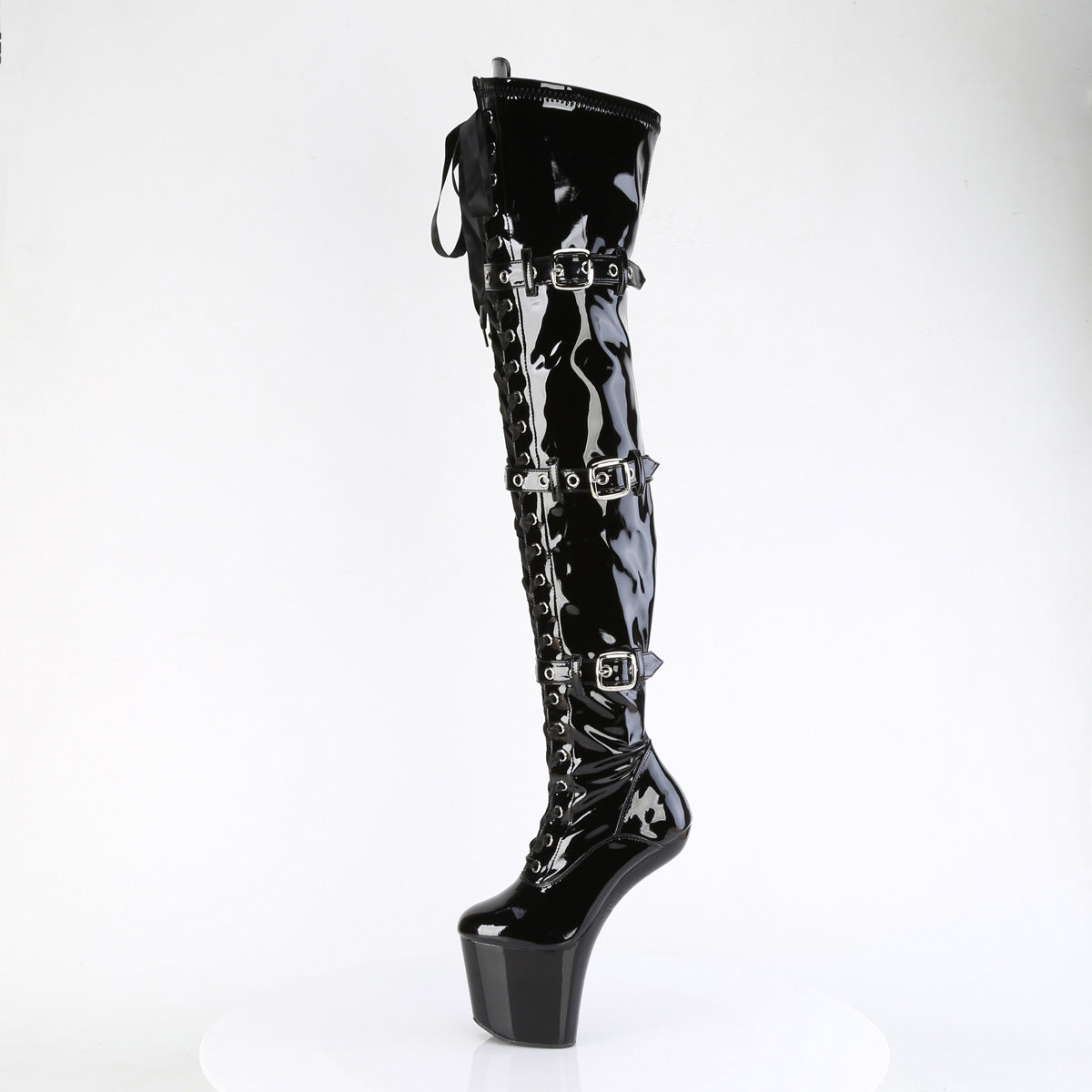 craze 860 pleaser sexy footwear blk pat blk