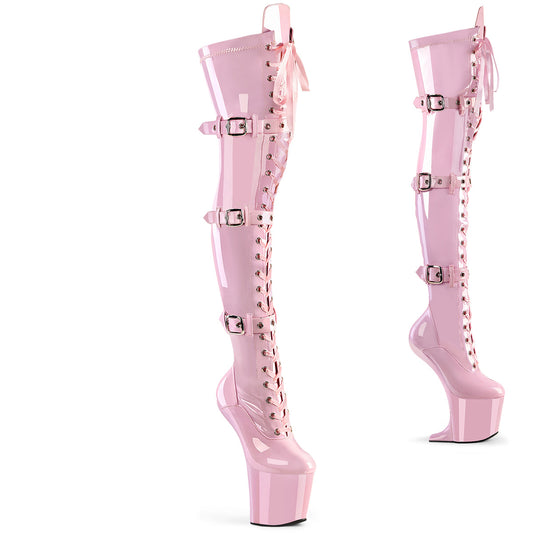 CRAZE-3028 Pleaser Baby Pink Thigh High Boots Sexy Footwear