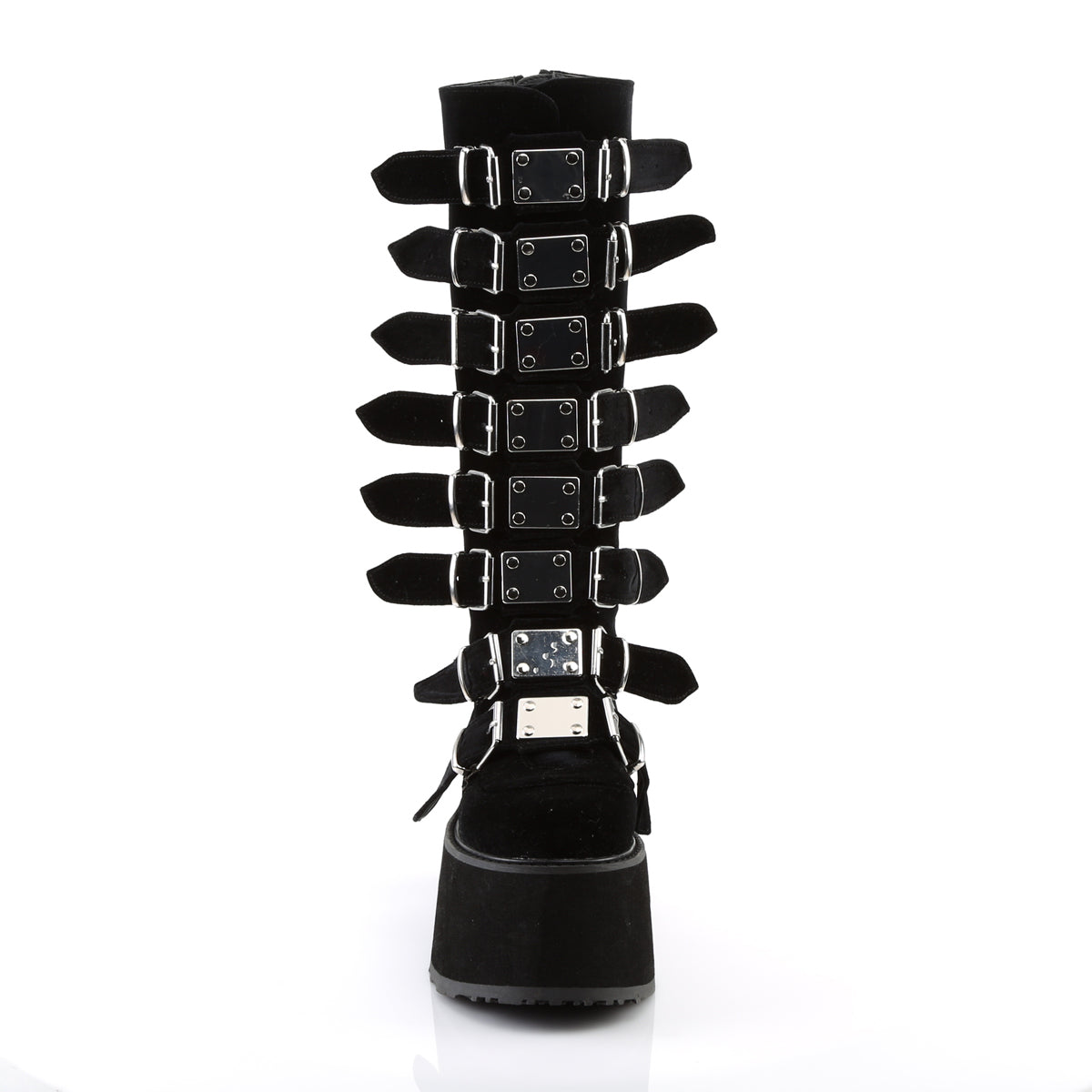 damned 318 demonia footwear womens knee highs velvet
