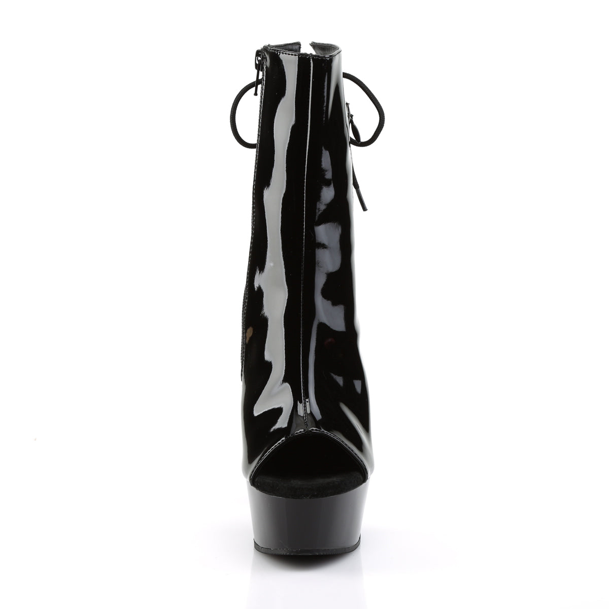 DELIGHT-1018 6 Inch Heel Black Patent Pole Dancing Platforms-Pleaser- Sexy Shoes Alternative Footwear