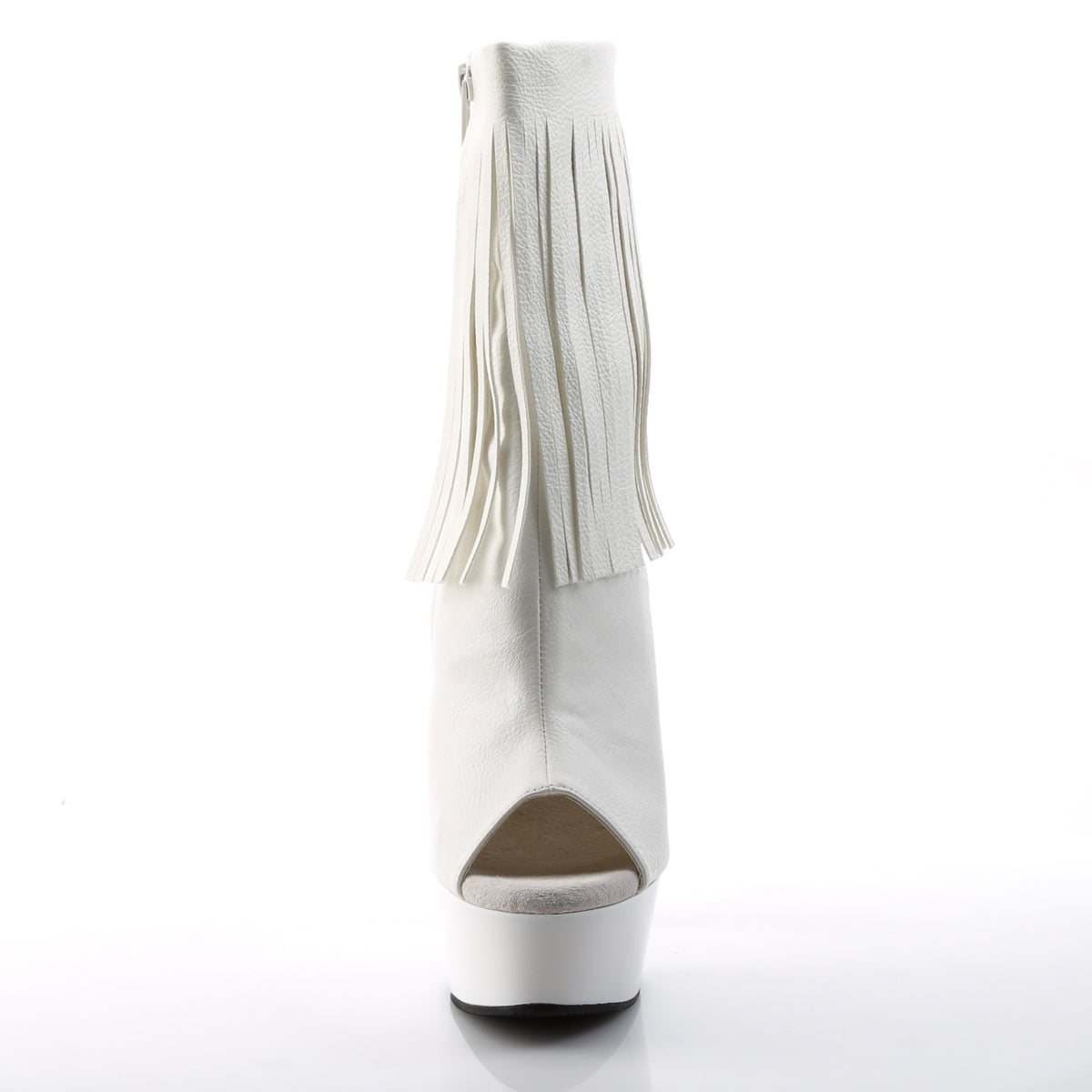 delight 1019 pleaser sexy shoes 6 inch heel white faux leather