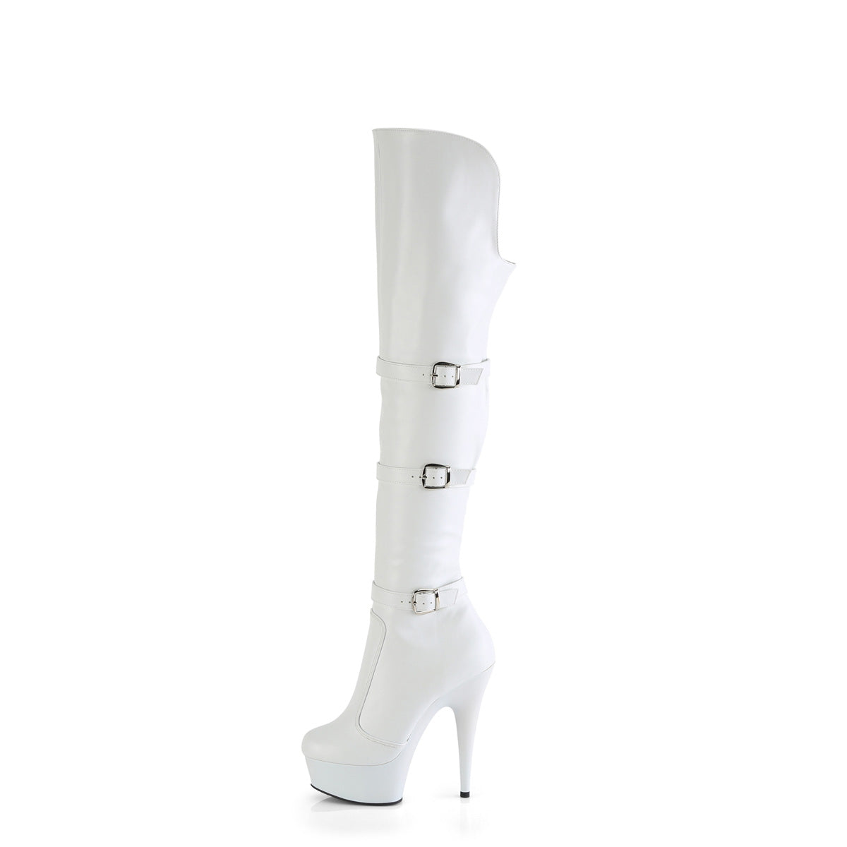 delight 3018 pleaser sexy footwear wht str pat wht