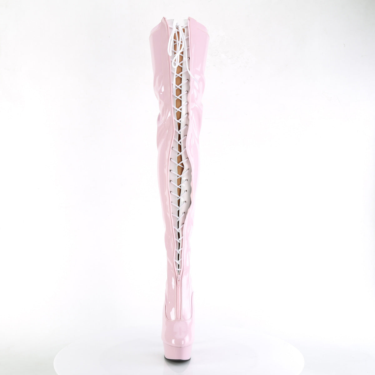 delight 3027 pleaser b pink white str patent b pink shoes