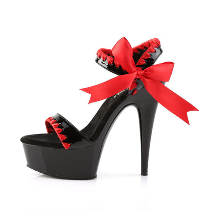 DELIGHT-615 Pleaser 6" Heel Black-Red Pole Dancing Platforms-Pleaser- Sexy Shoes Pole Dance Heels