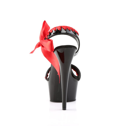 DELIGHT-615 Pleaser 6" Heel Black-Red Pole Dancing Platforms-Pleaser- Sexy Shoes Fetish Footwear