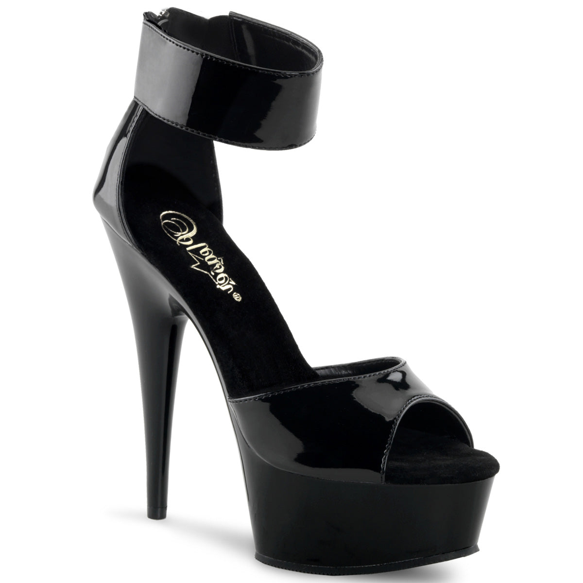 Black 6 Inch Pole Dancer Platform Shoes - Pleaser DELIGHT-670-3