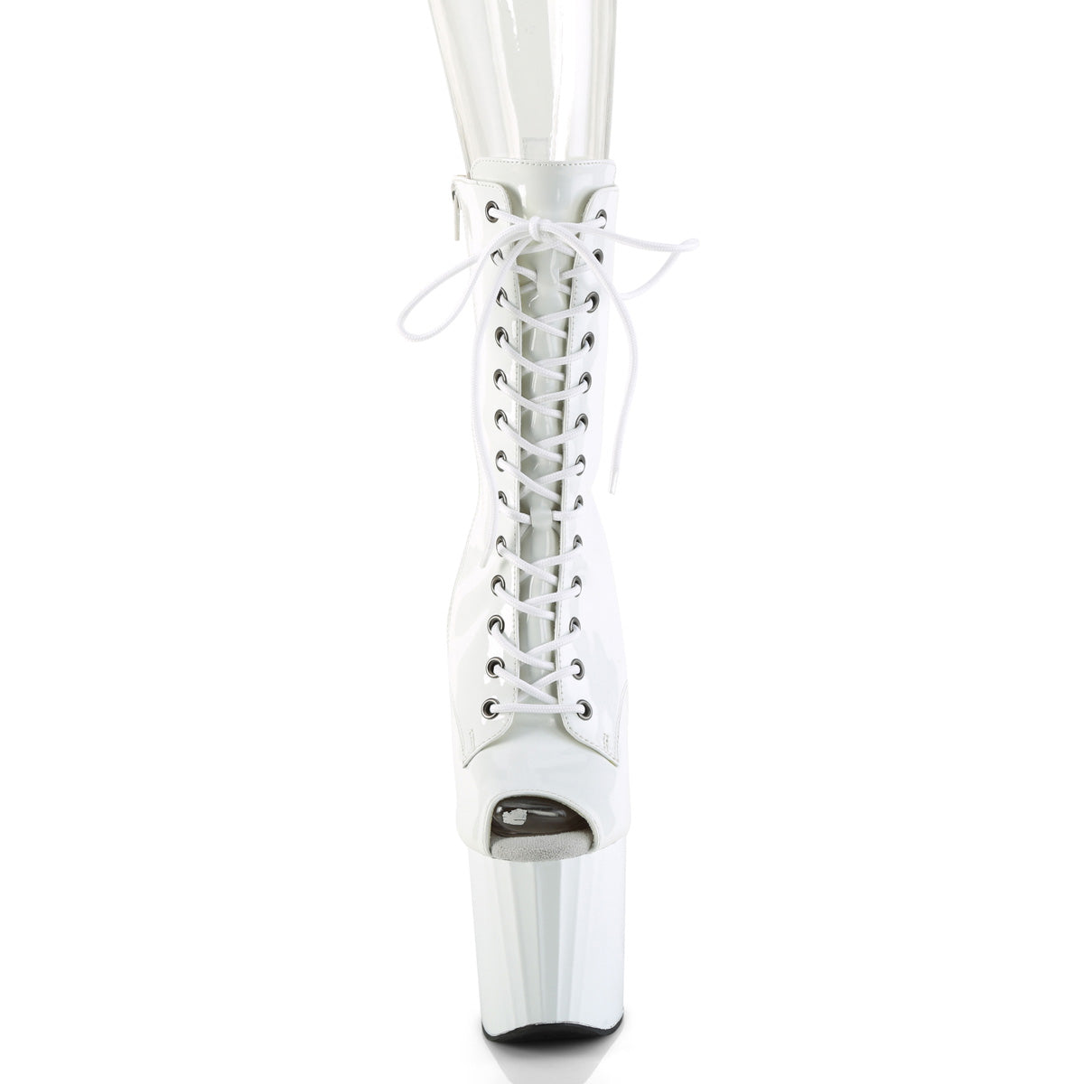 enchant 1041 pleaser sexy footwear wht pat wht