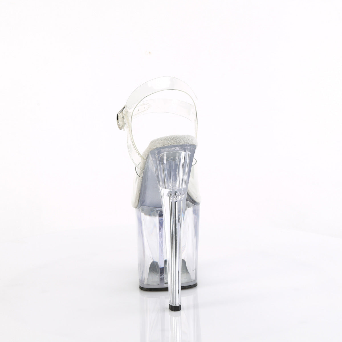 enchant 708 pleaser clear rose gold chrome shoes