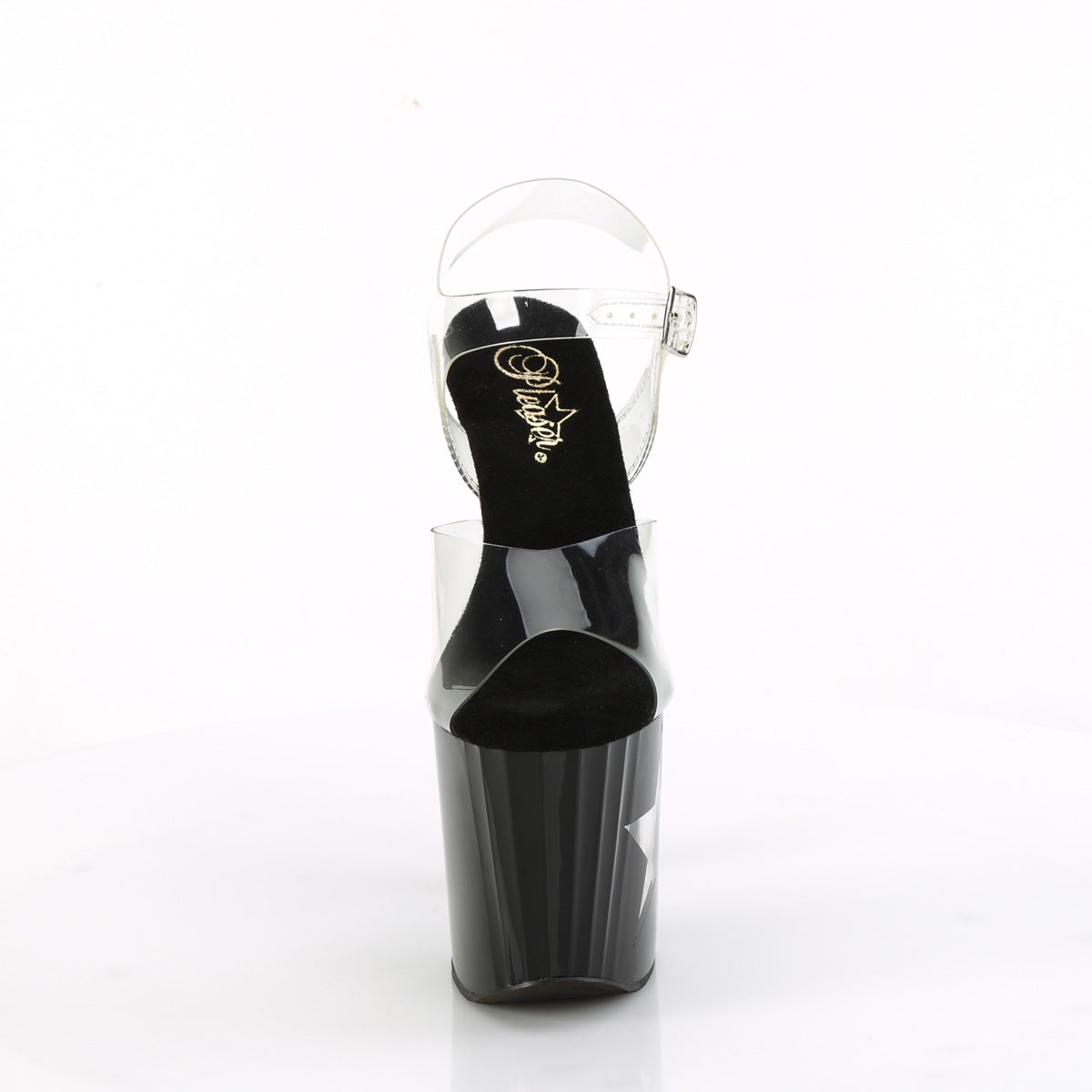 enchant 708lt star pleaser clear black slv glitter shoes