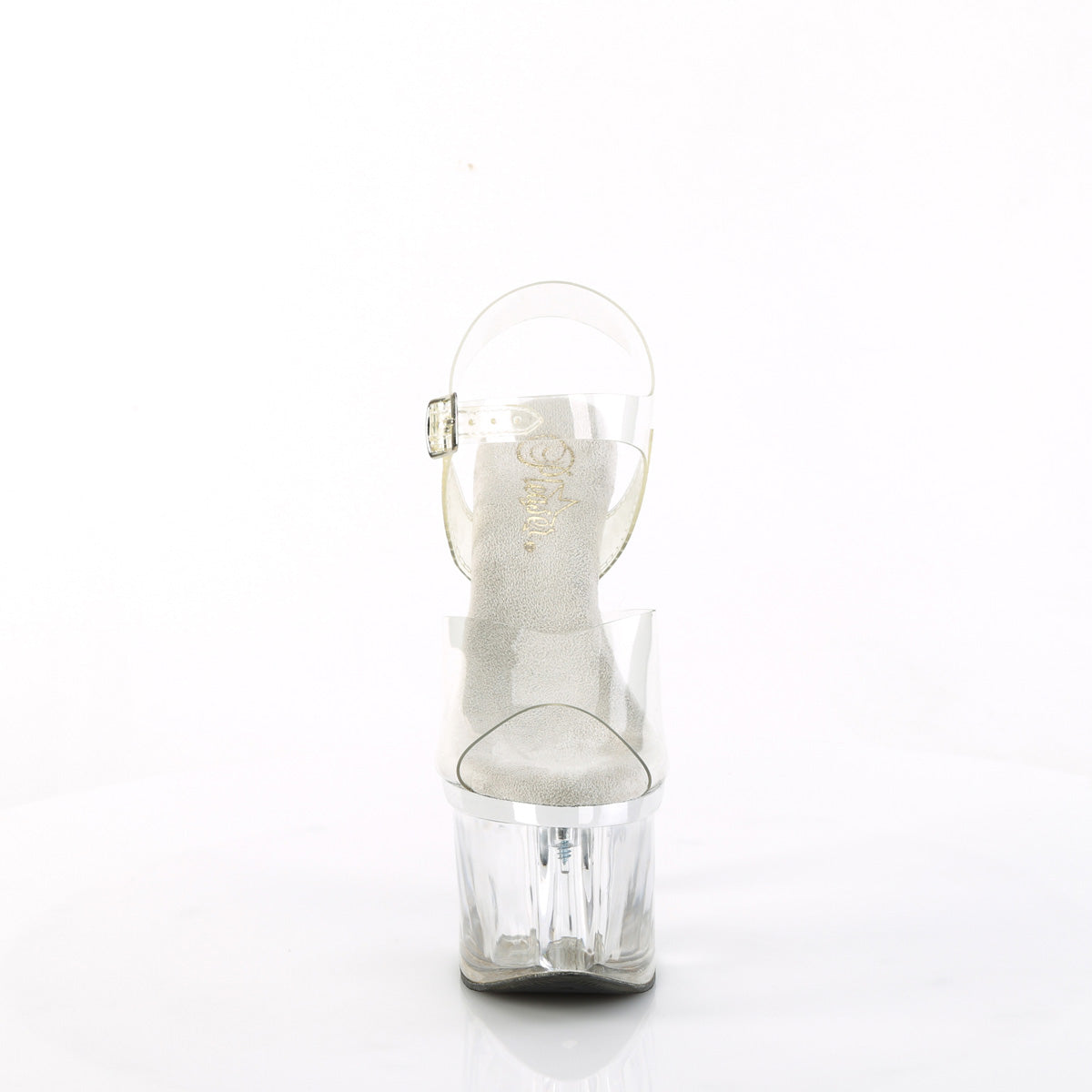 esteem 708 pleaser clear slv chrome clear shoes