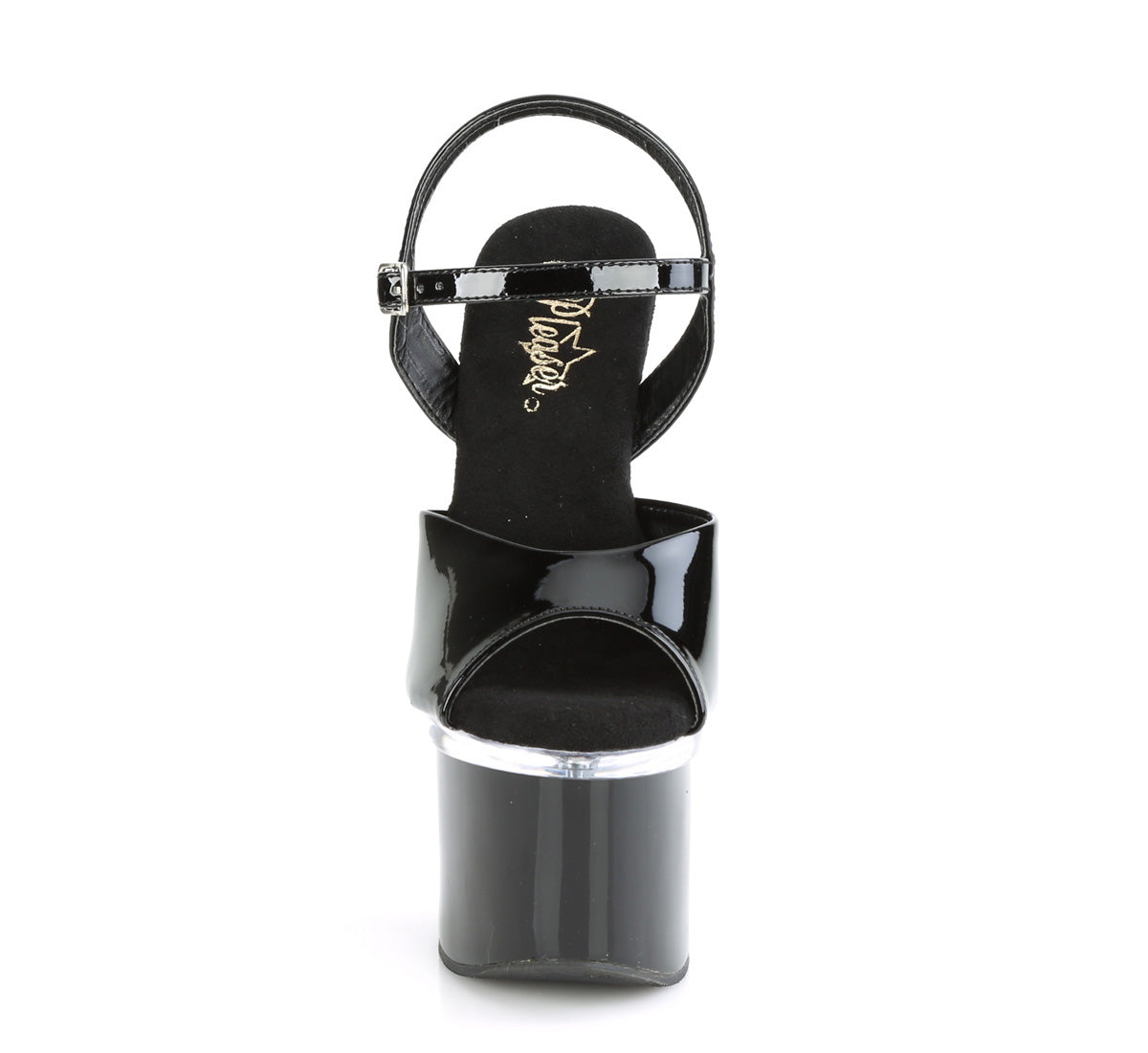 esteem 709 pleaser black patent clear black platforms exotic dancing