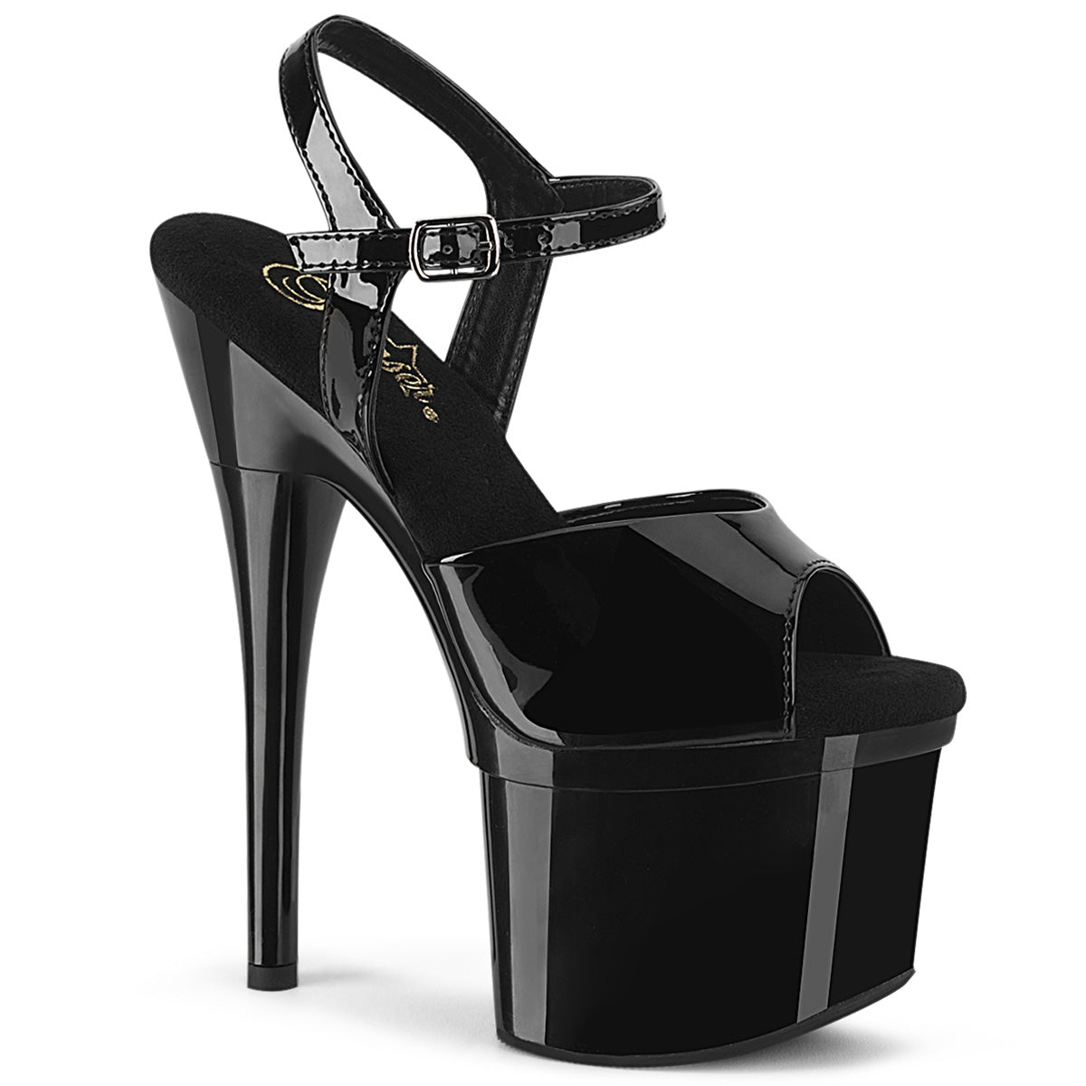 Black 7 Inch Pole Heels Platform Shoes - Pleaser ESTEEM-709
