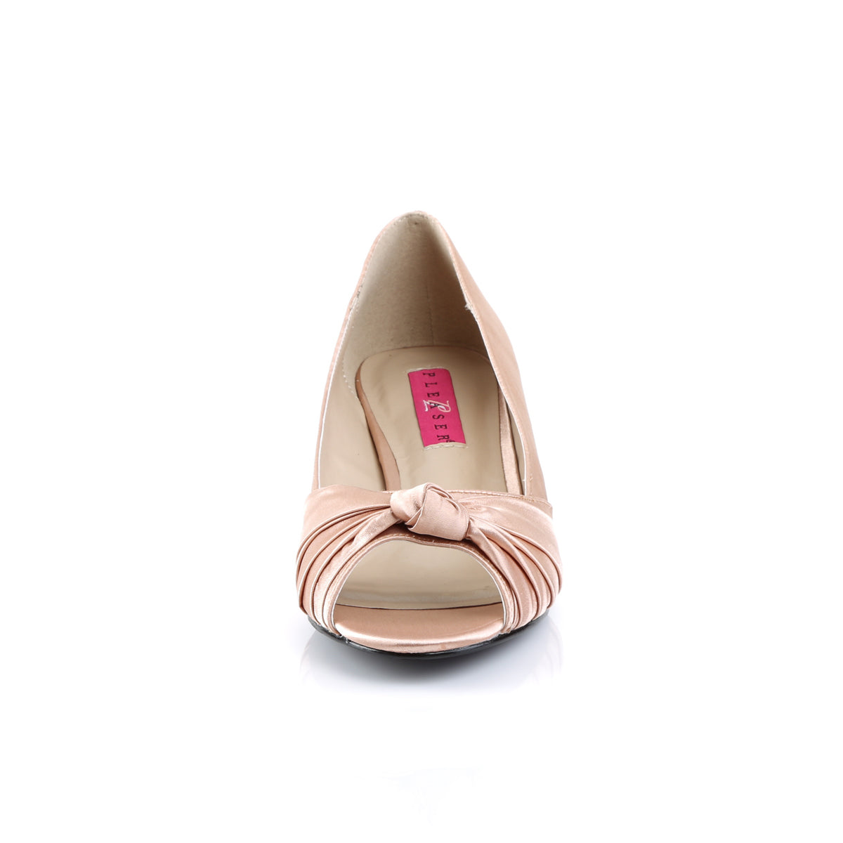 FAB-422 Pleaser Pink Label 2" Heel Blush Satin Fetish Shoes-Pleaser Pink Label- Drag Queen Shoes
