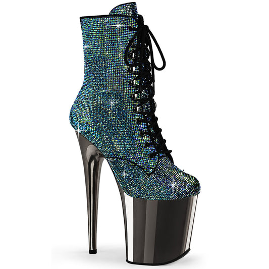 FLAMINGO-1020CHRS-Turquoise-Multi-RS-Pewter-Chrome-Pleaser-Platforms-(Exotic-Dancing)