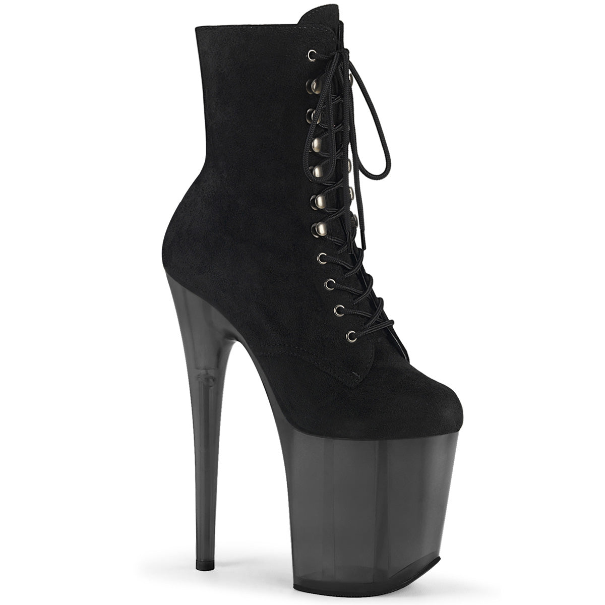 Black 8 Inch Pole Dancing Ankle Boots - Pleaser FLAMINGO-1020FST
