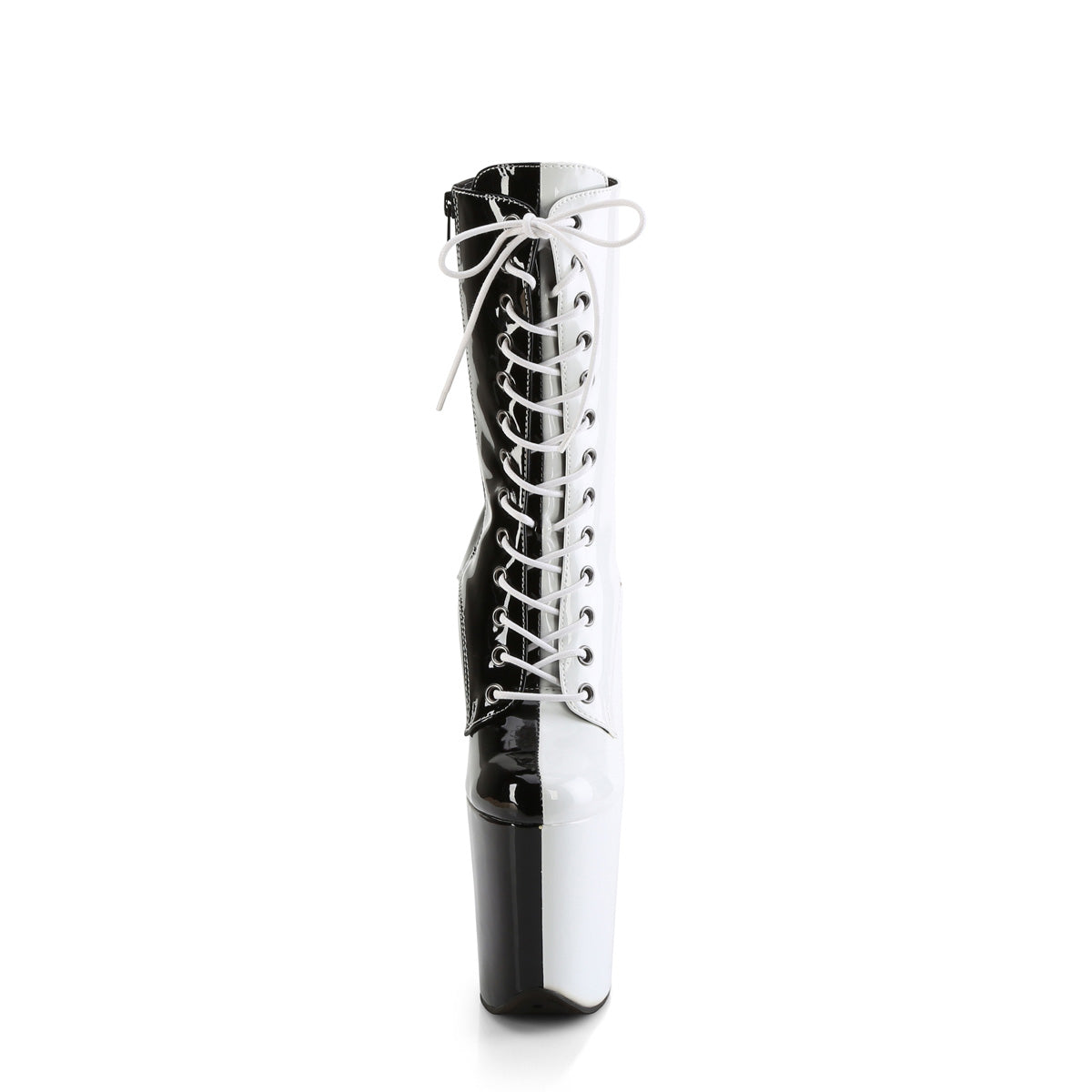 flamingo 1040tt pleaser sexy footwear blk wht pat blk wht