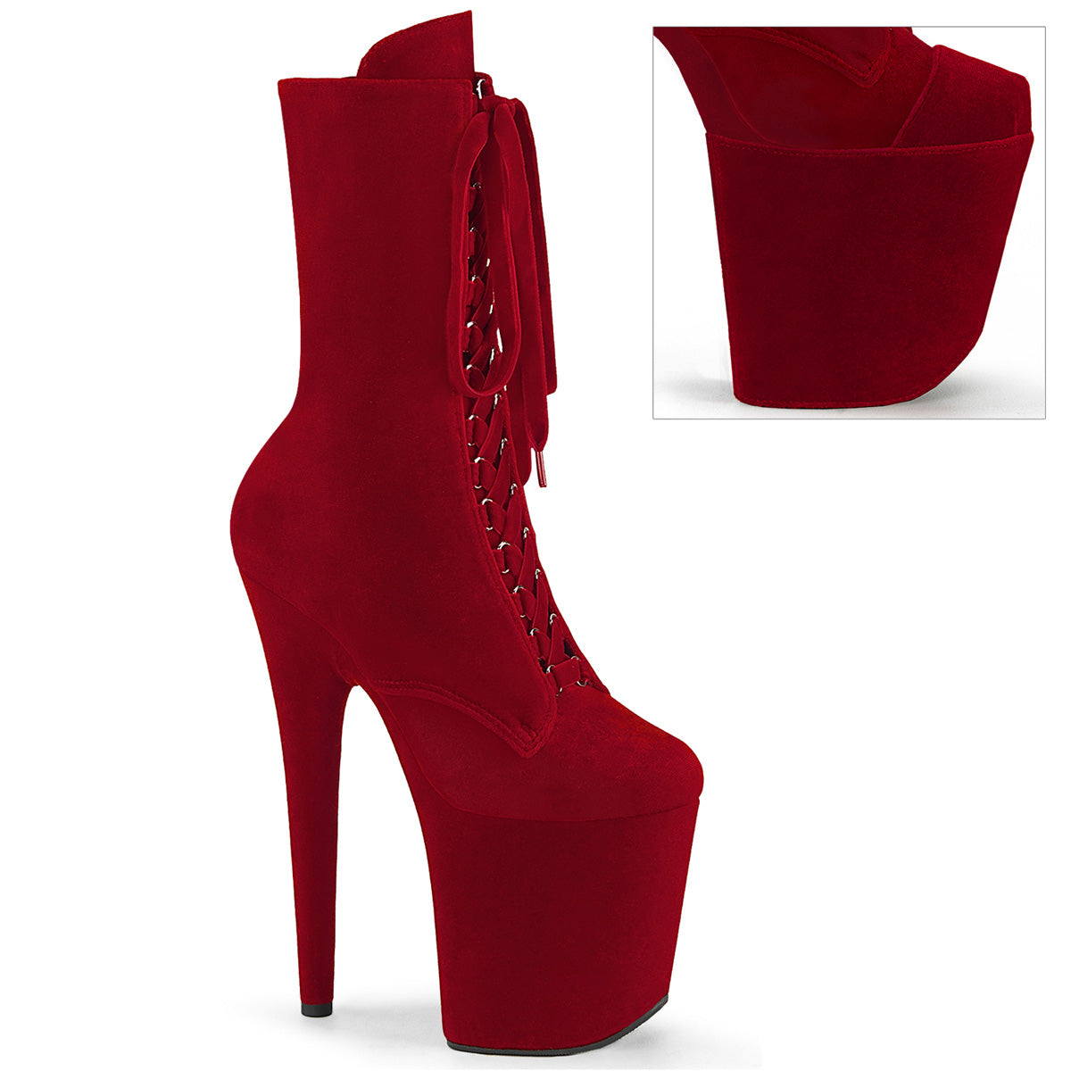 FLAMINGO-1045VEL Pleaser 8 Inch Heel Ankle Boots Exotic Dancing