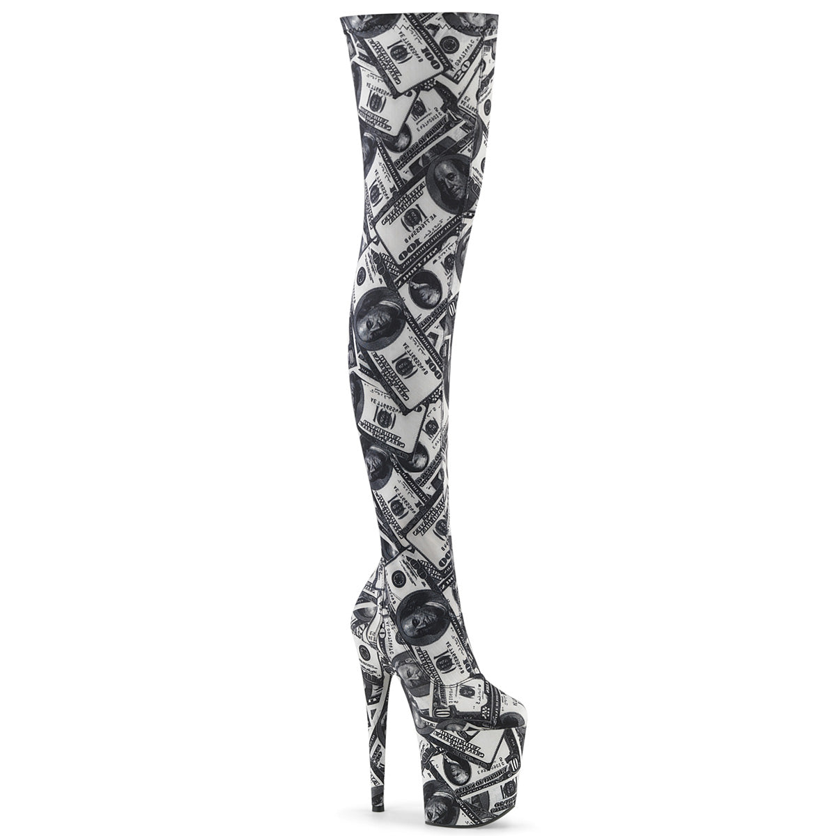 FLAMINGO-3000DP 8" Heel White & Black Pole Dancing -Pleaser- Sexy Shoes