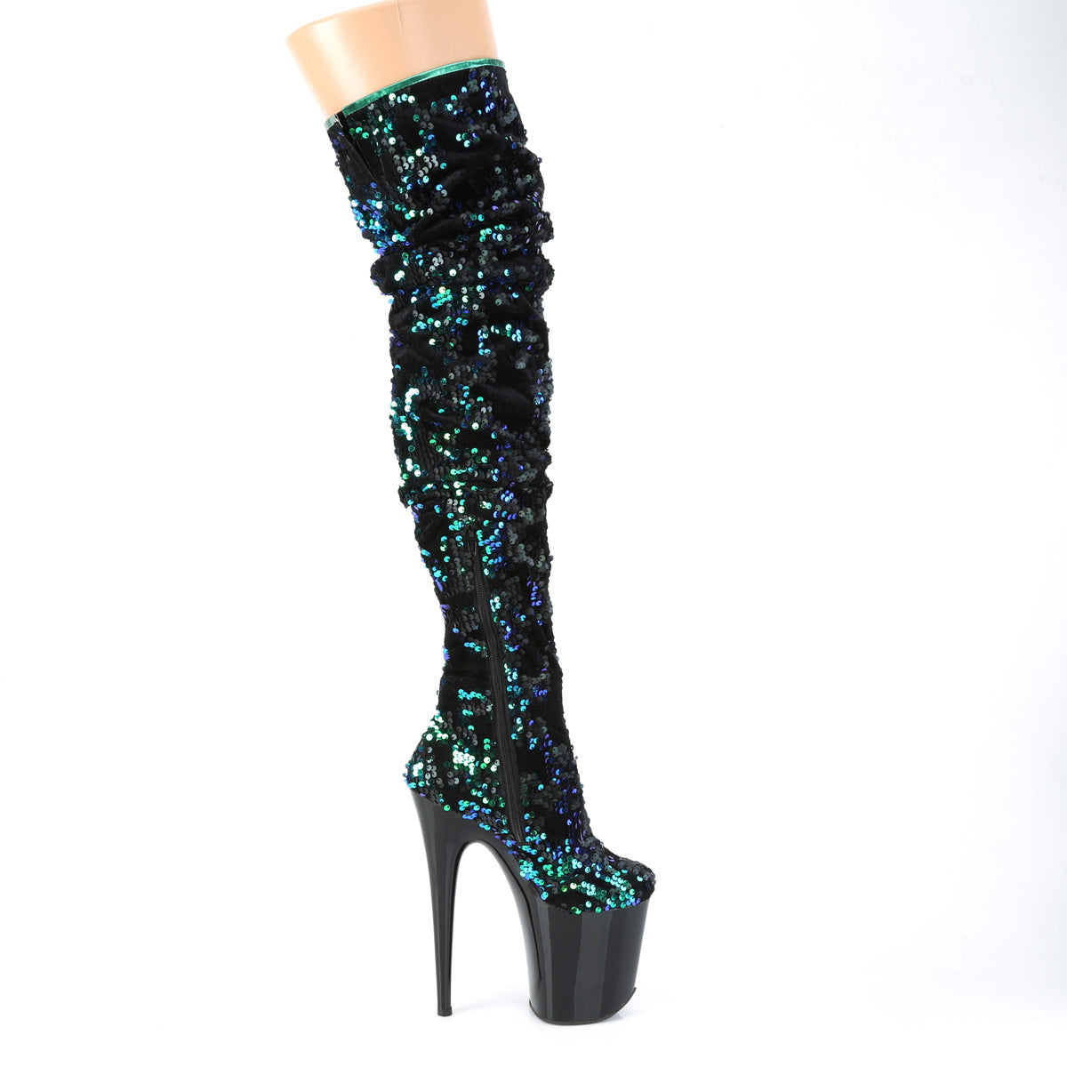 flamingo-3004-pleaser-green-iridescent-sequins-black-platforms-exotic-dancing