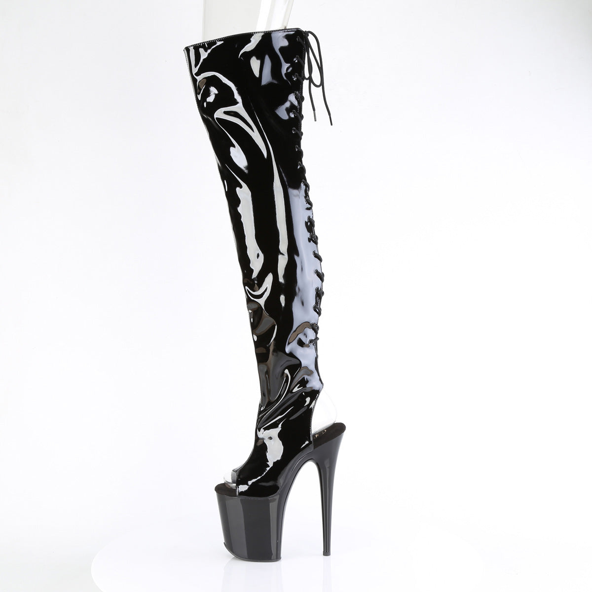 flamingo 3018 pleaser sexy footwear blk str pat blk