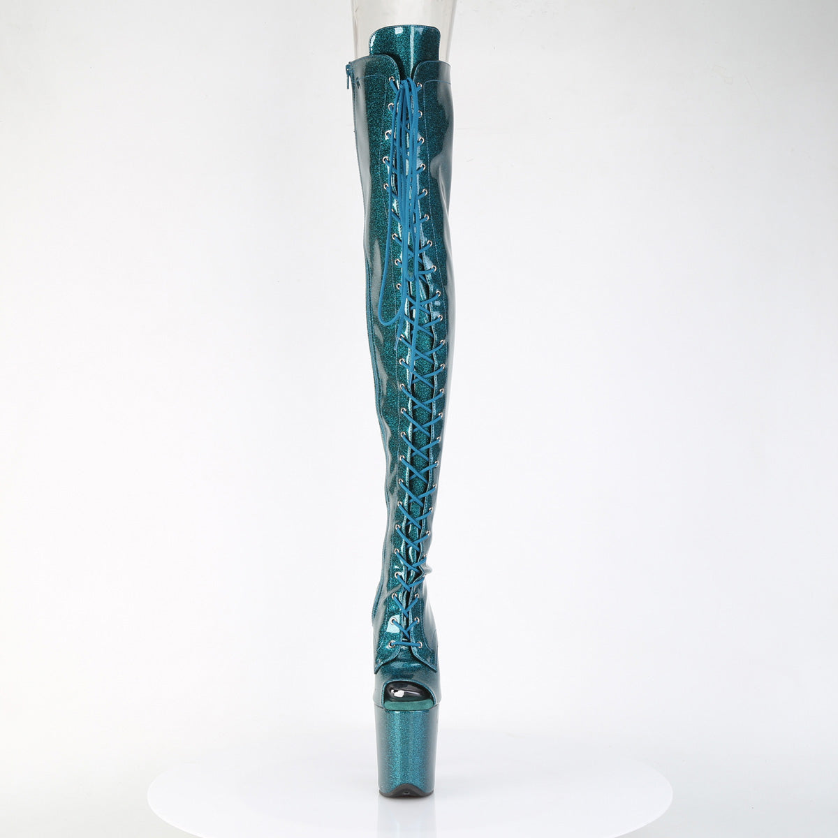 flamingo 3021gp pleaser pole dancing shoes teal glitter pat m
