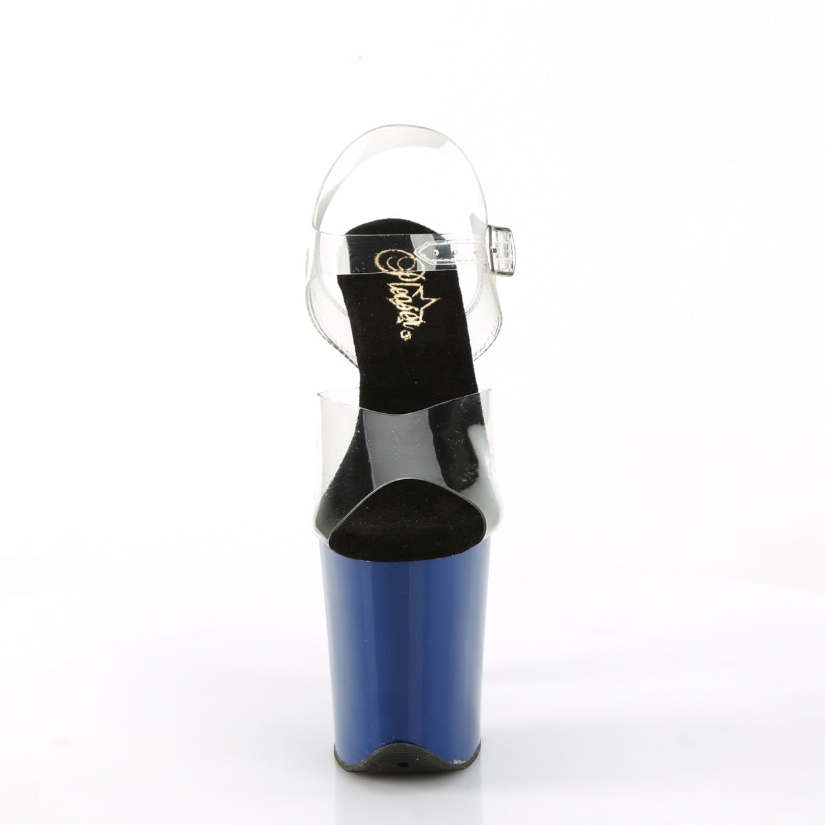 flamingo 808 pleaser clear royal blue shoes
