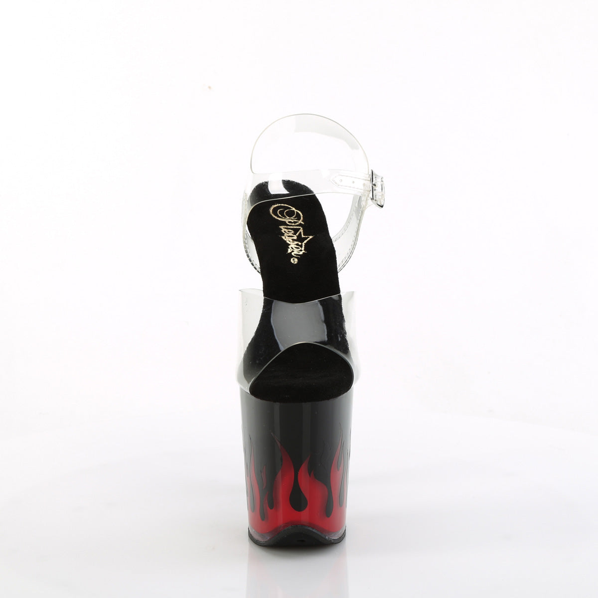 flamingo 808nlfl pleaser clear black red shoes