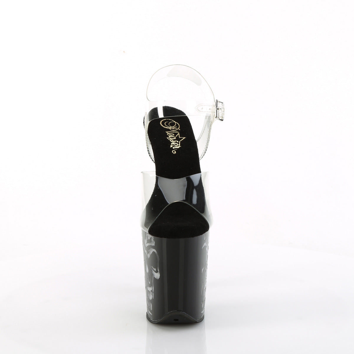 flamingo 808nlsk pleaser clear black multi shoes