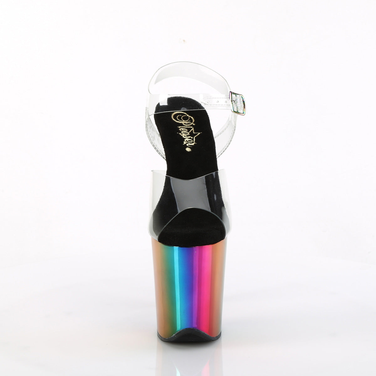 flamingo 808rc pleaser clear rainbow chrome shoes