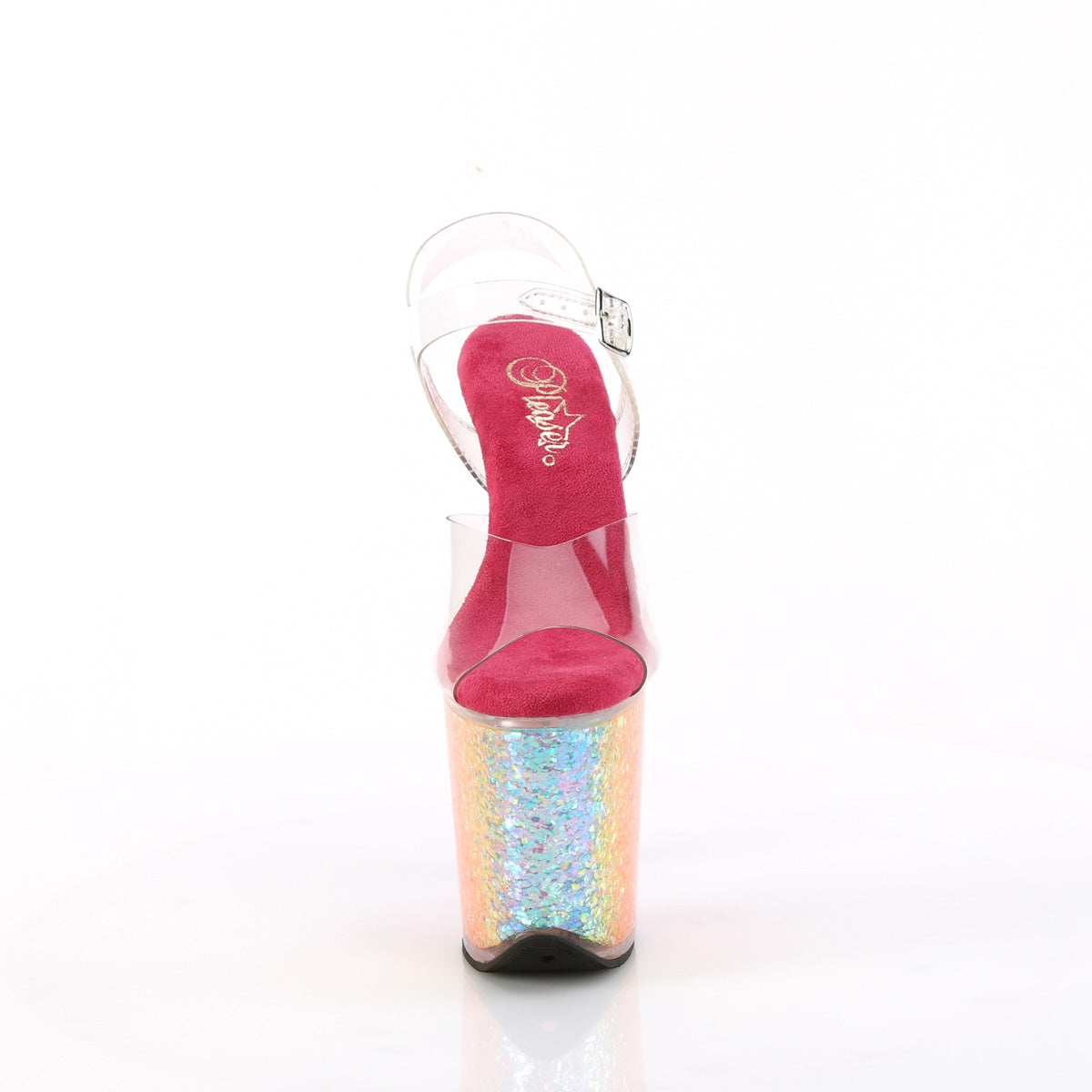 flamingo 808rg 02 pleaser clear rainbow confetti shoes