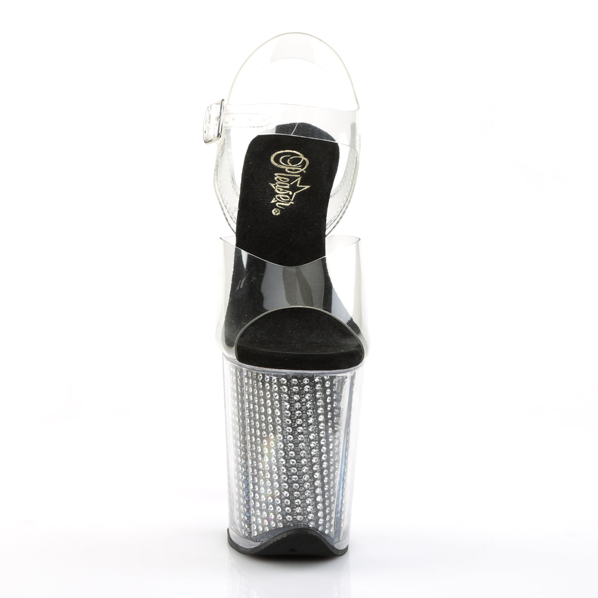 pleaser platforms pole dancing flamingo 808srs clear and black srs