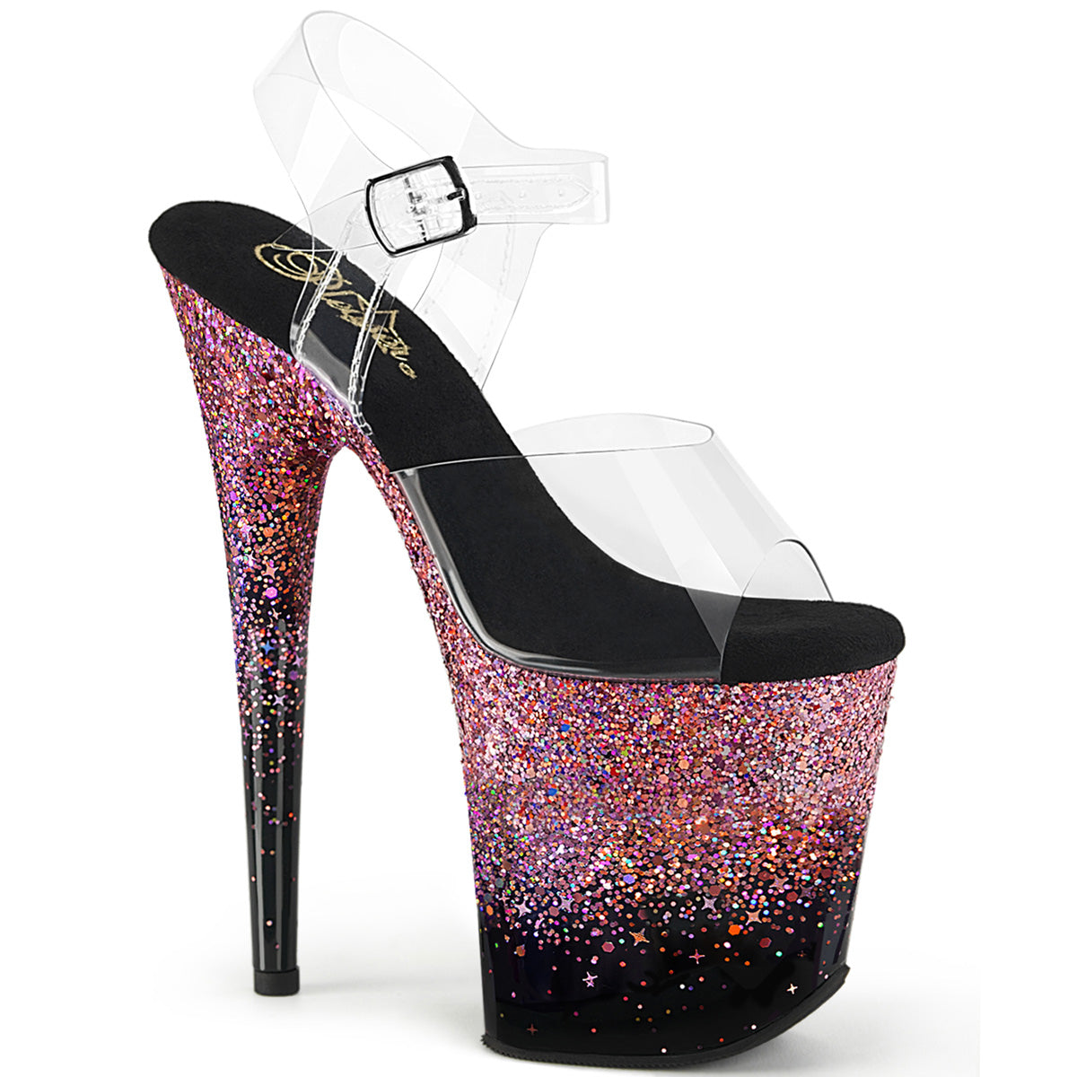 FLAMINGO-808SS Pleaser Sexy Pink Glitter 8 Inch High Heels