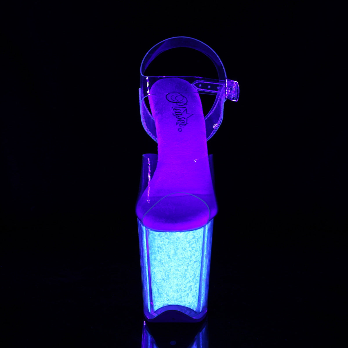 flamingo 808uvg pleaser clear neon opal glitter platforms exotic dancing