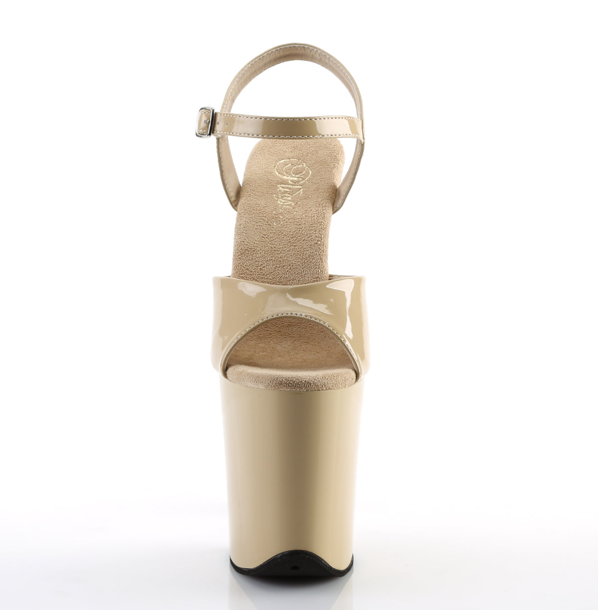 pleaser platforms pole dancing flamingo 809 cream shiny and cream