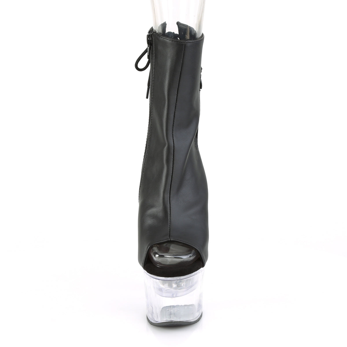 flashdance 1018 7 pleaser sexy 7 inch stiletto heel platforms light up open toe ankle boots black