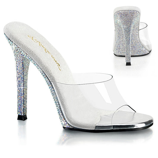 GALA-01DM Posing Comp Sexy Bling Rhinestone Slip On Shoes