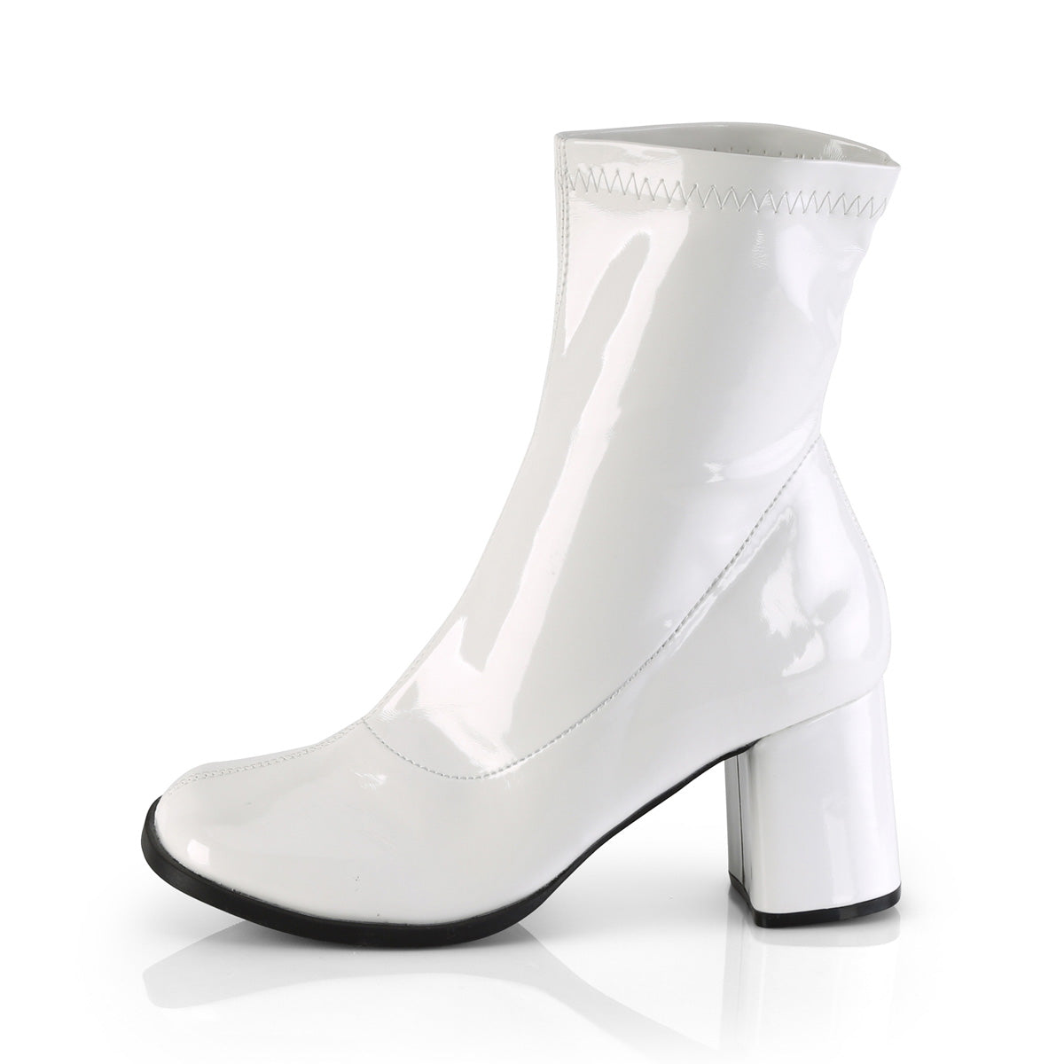 GOGO-150 3 Inch Heel White Women's Boots Funtasma Costume Shoes