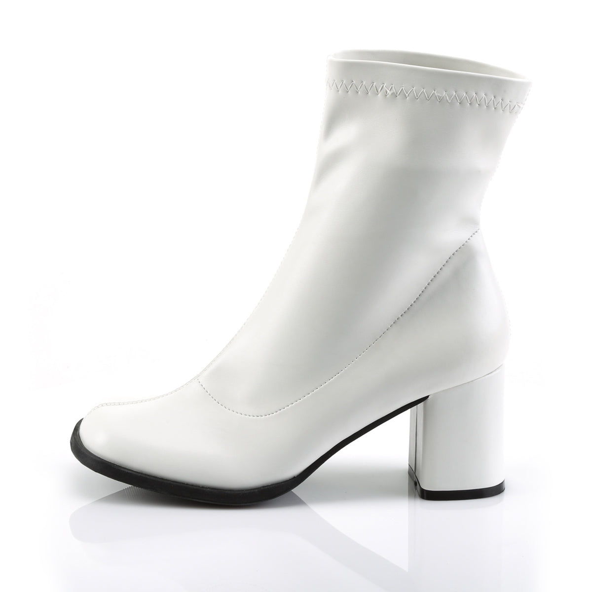 GOGO-150 3 Inch Heel White Women's Boots Funtasma Costume Shoes