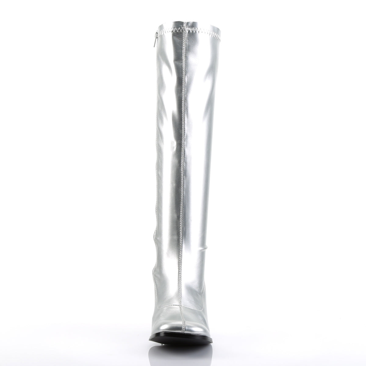 funtasma womens kinky boots gogo 300 silver met str faux leather