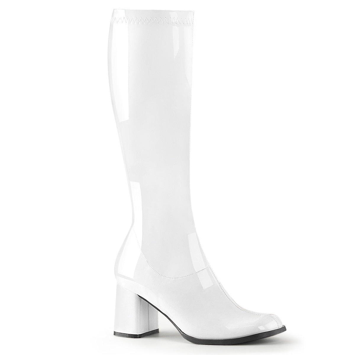 White 3 Inch Platform Disco Boots - Funtasma GOGO-300
